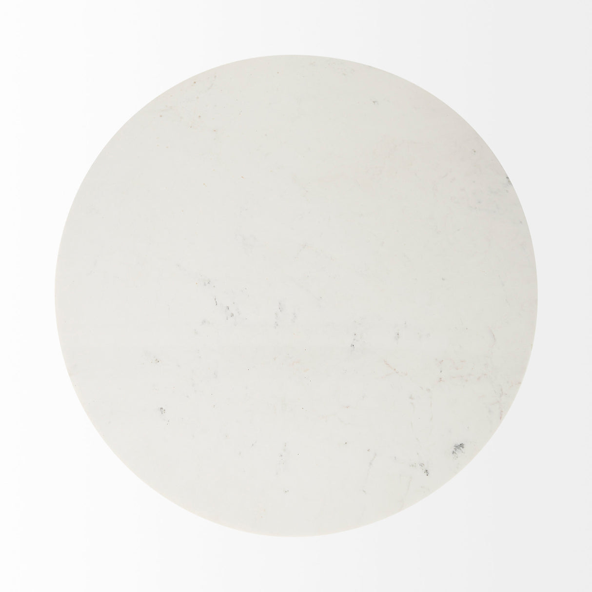 Maxwell 48L x 48W x 30H White Marble Round Top W/ Black Metal and Wood Pedestal Base Dining Table from Mercana - Luna Furniture