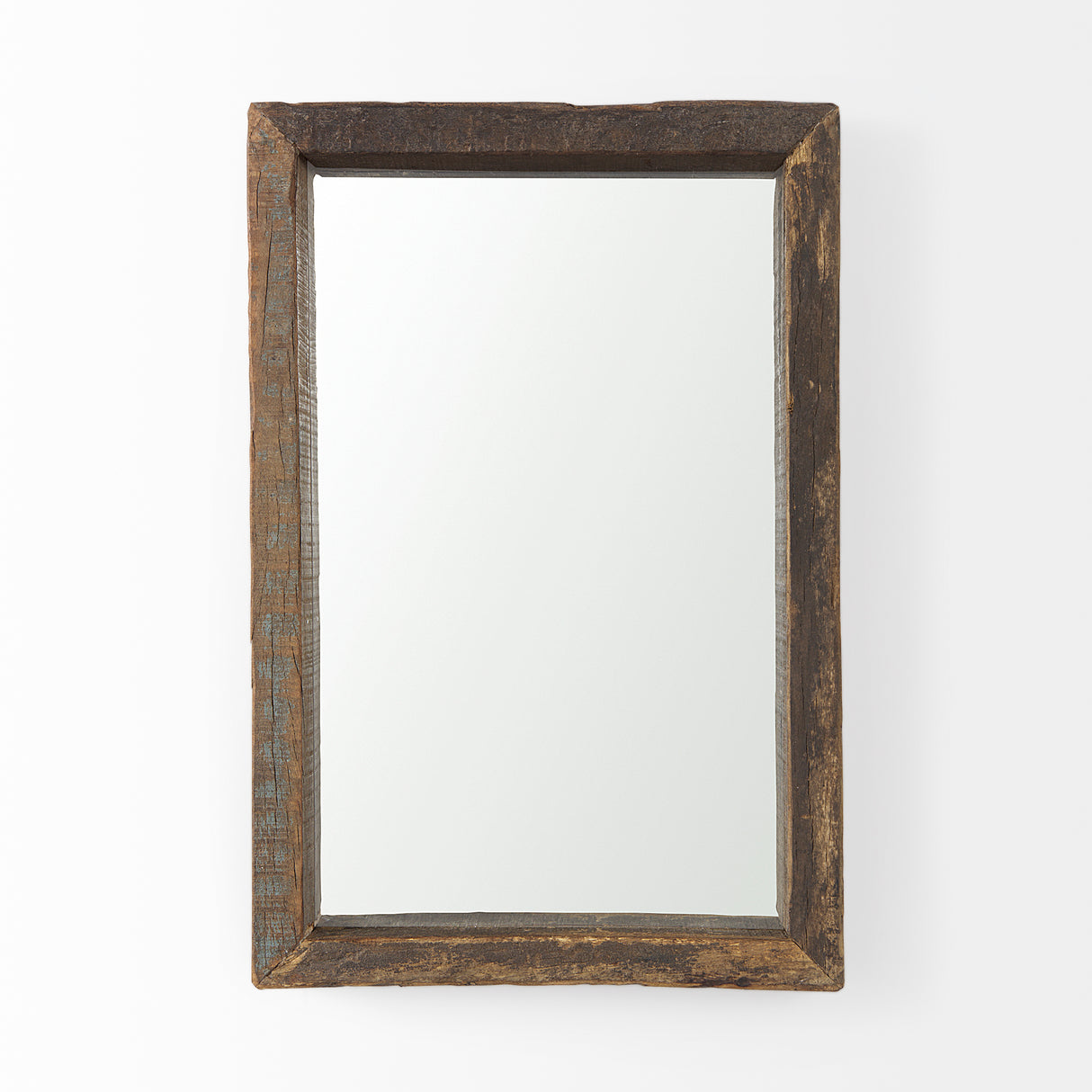 Gervaise 12L x 2W x 18H Brown Wood Frame Rectangular Wall Mirror from Mercana - Luna Furniture