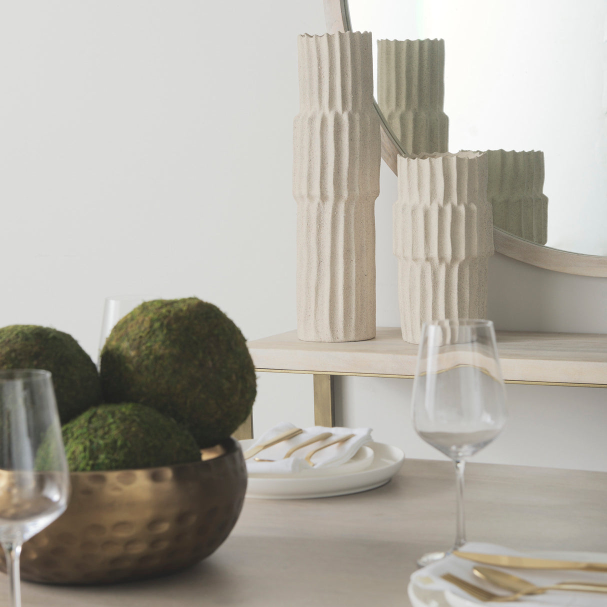 Cardon 23.0H Cream Ceramic Vase from Mercana - Luna Furniture