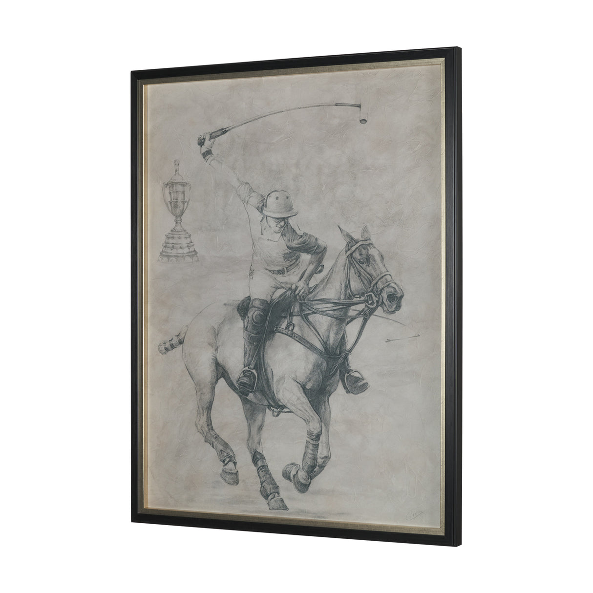 Polo Player I by Mercana Studio a Hand Embellished Textured Framed Art Print Matted under Glass from Mercana - Luna Furniture