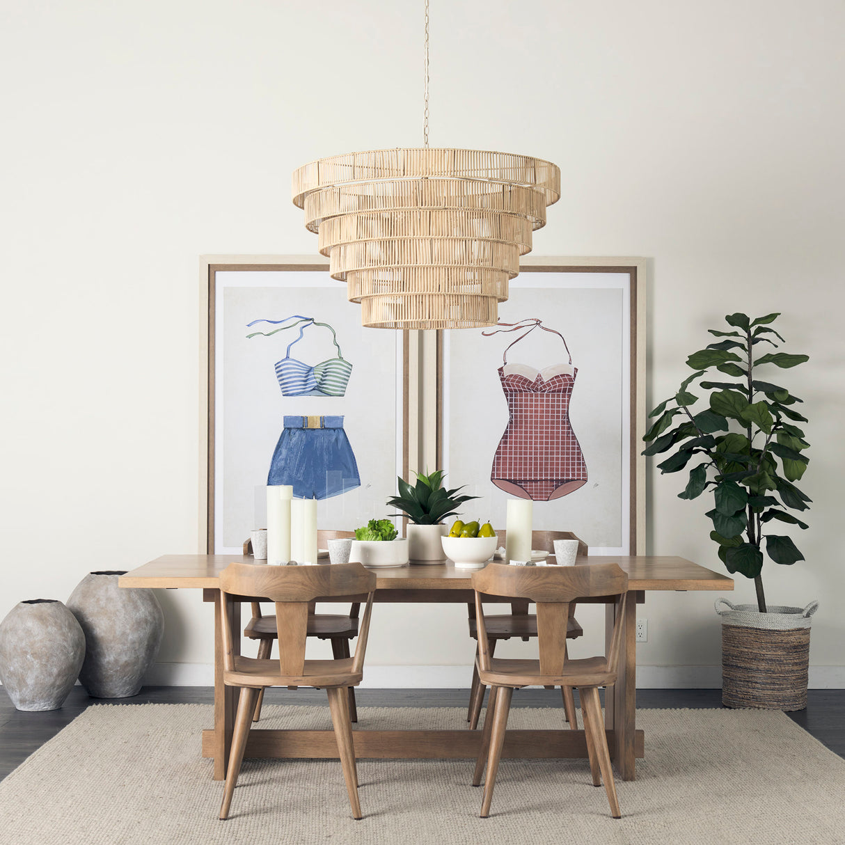 Aida 84L Light Brown Wood Dining Table from Mercana - Luna Furniture