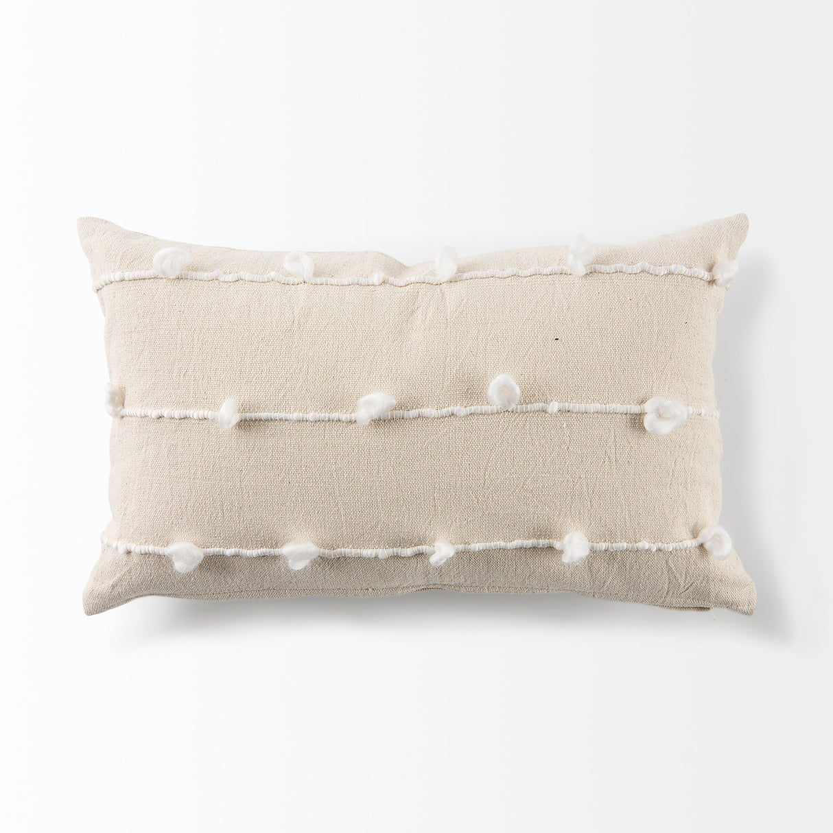 Erica 13 x 21 Cream With White Detail Decorative Pillow Cover from Mercana - Luna Furniture