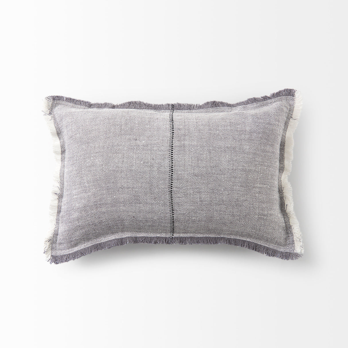 Thais 13L x 21W Gray Fabric Fringed Decorative Pillow Cover from Mercana - Luna Furniture