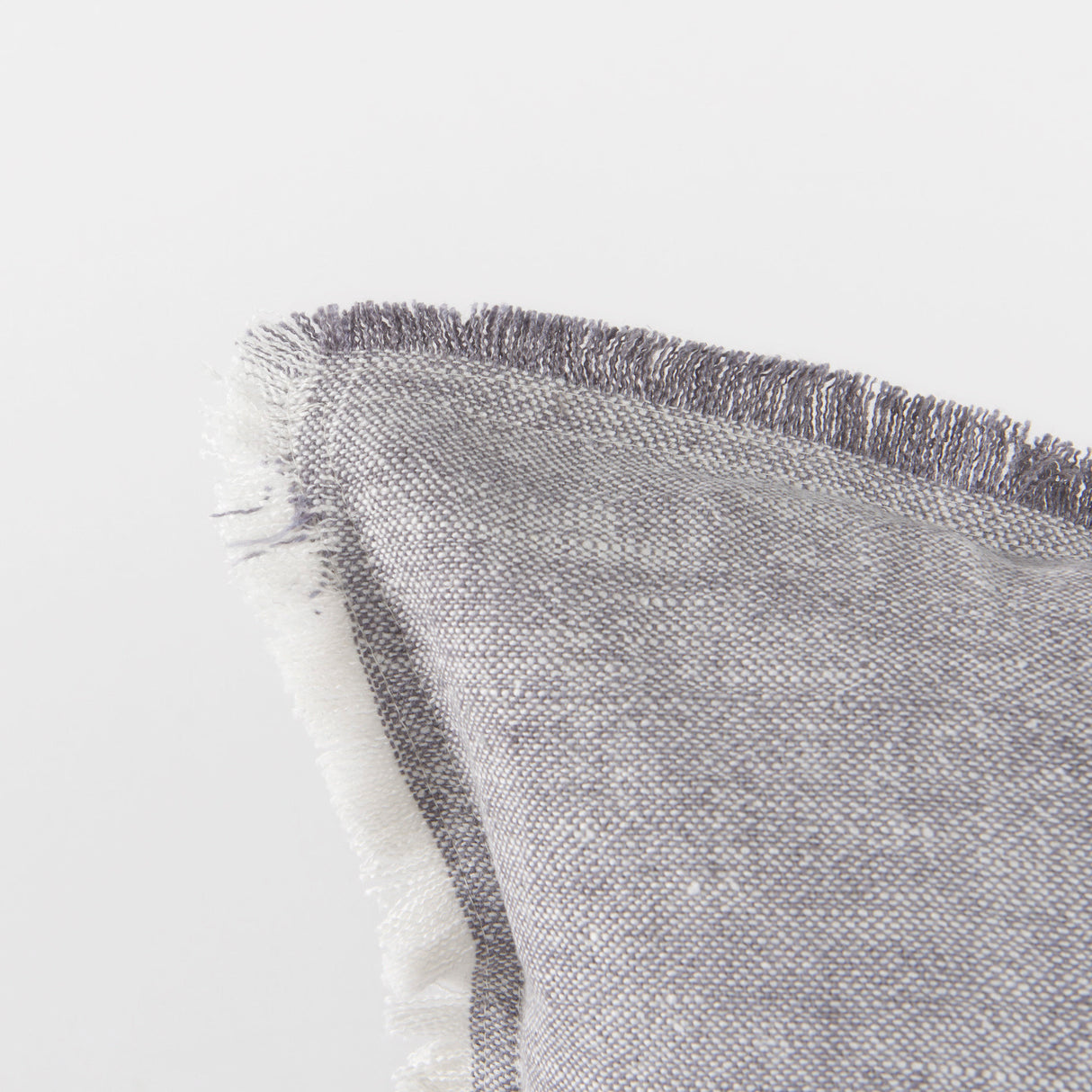 Thais 13L x 21W Gray Fabric Fringed Decorative Pillow Cover from Mercana - Luna Furniture