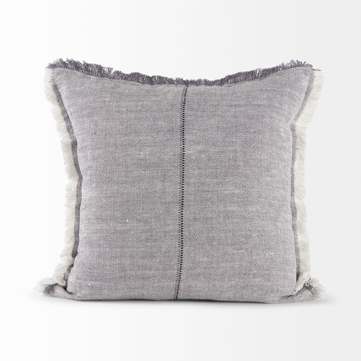 Thais 20L x 20W Blue and Cream Fringed Decorative Pillow Cover from Mercana - Luna Furniture