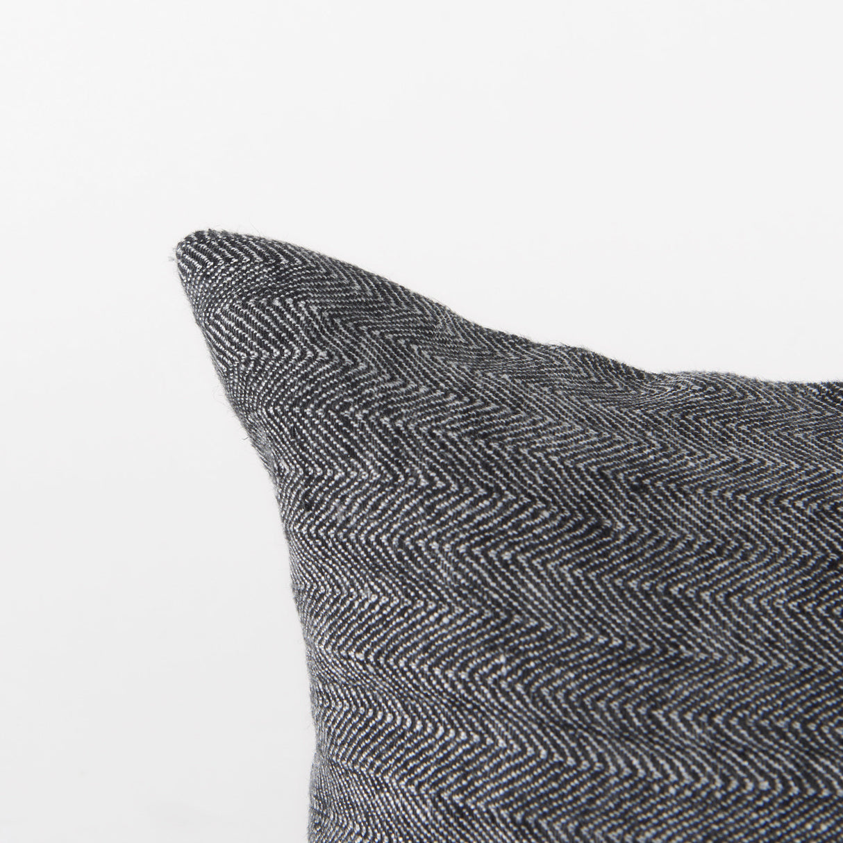 Sibyl 13L x 21W Black Fabric Striped and White Fringed Decorative Pillow Cover from Mercana - Luna Furniture
