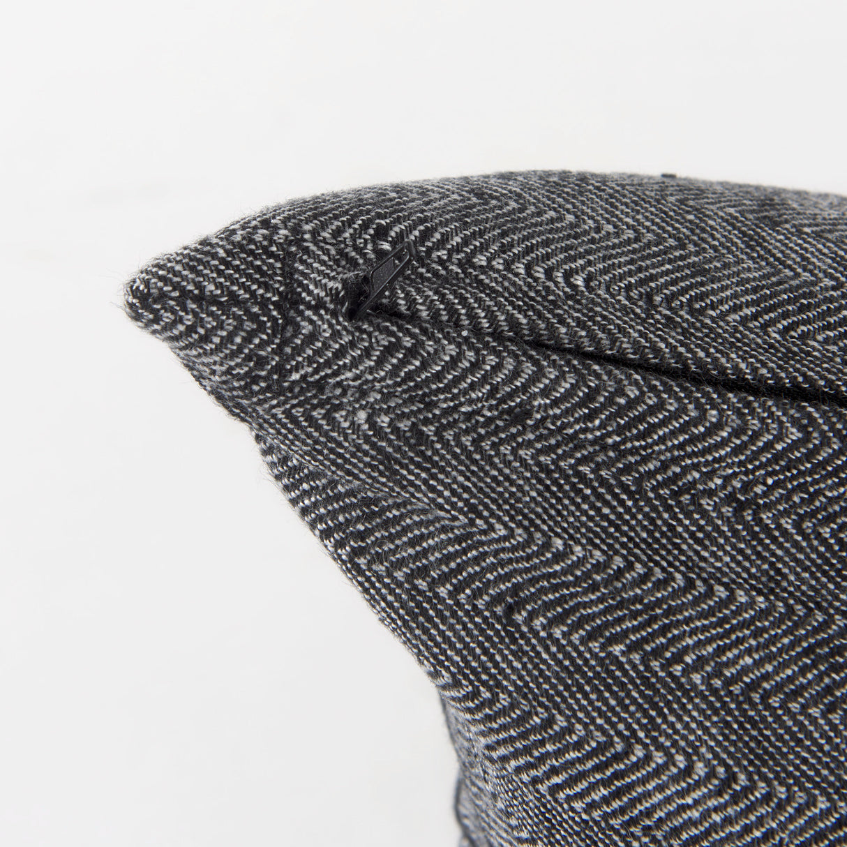 Sibyl 13L x 21W Black Fabric Striped and White Fringed Decorative Pillow Cover from Mercana - Luna Furniture