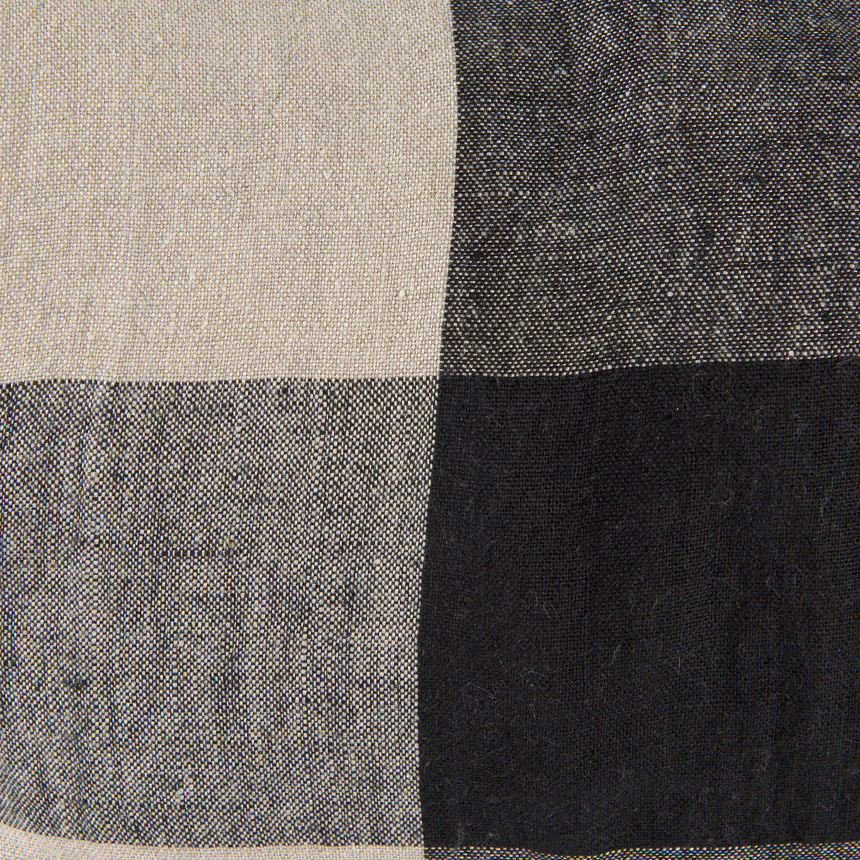 Raquel 13L x 21W Beige and Black Fabric Plaid Decorative Pillow Cover from Mercana - Luna Furniture