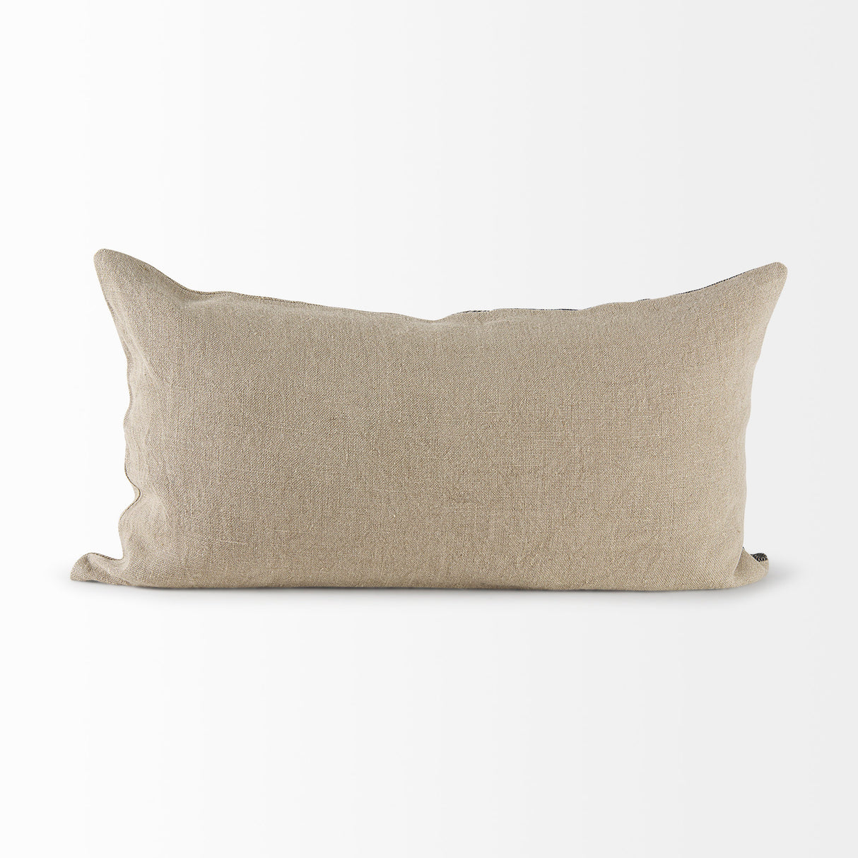 Isolde 14L x 26W Beige and Black Fabric Color Blocked Decorative Pillow Cover from Mercana - Luna Furniture