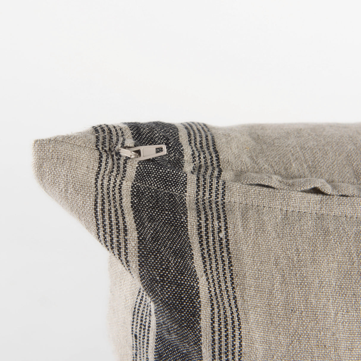 Hattie 20L x 20W Beige and Black Fabric Striped Decorative Pillow Cover from Mercana - Luna Furniture