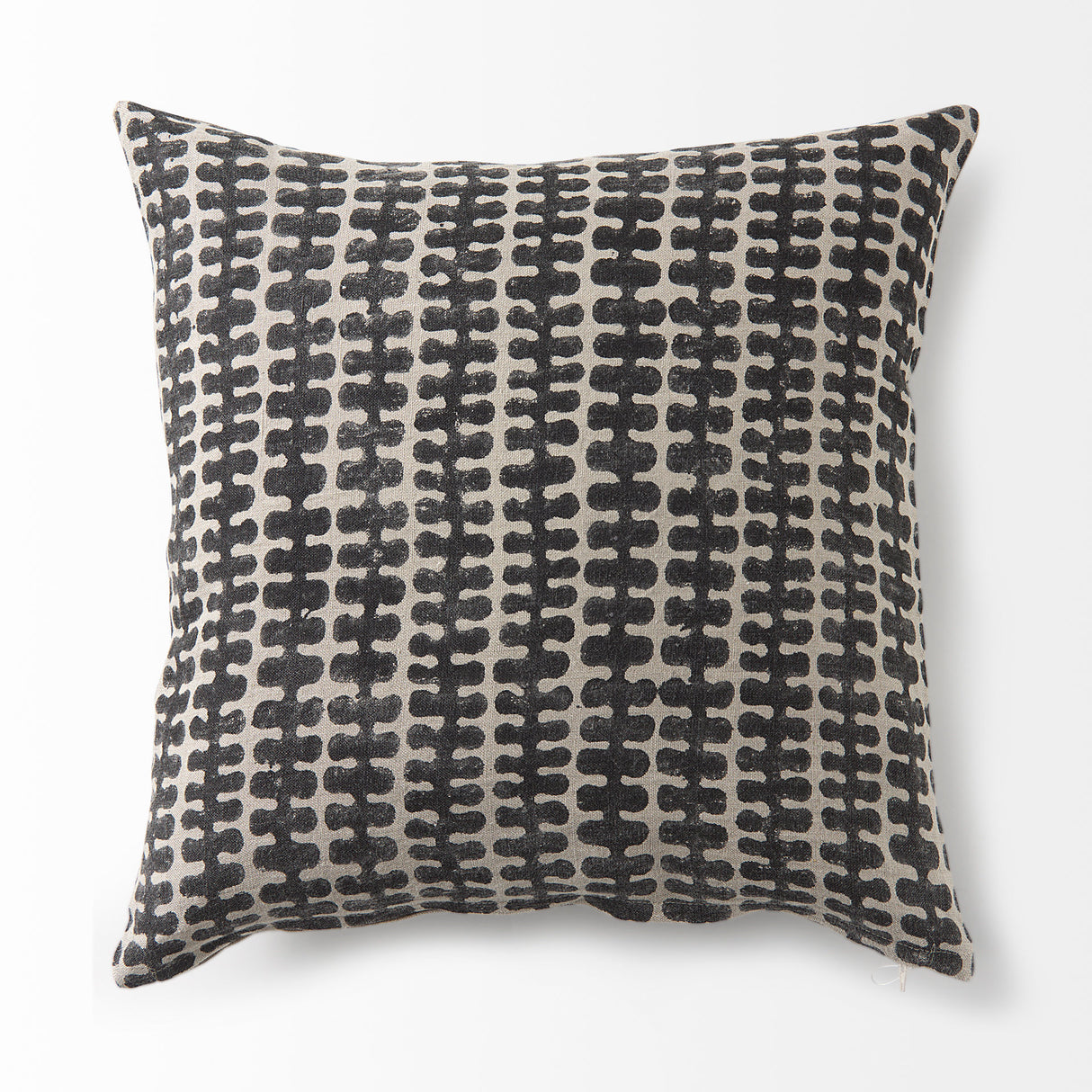 Miriam 18L x 18W Beige and Black Fabric Patterned Decorative Pillow Cover from Mercana - Luna Furniture