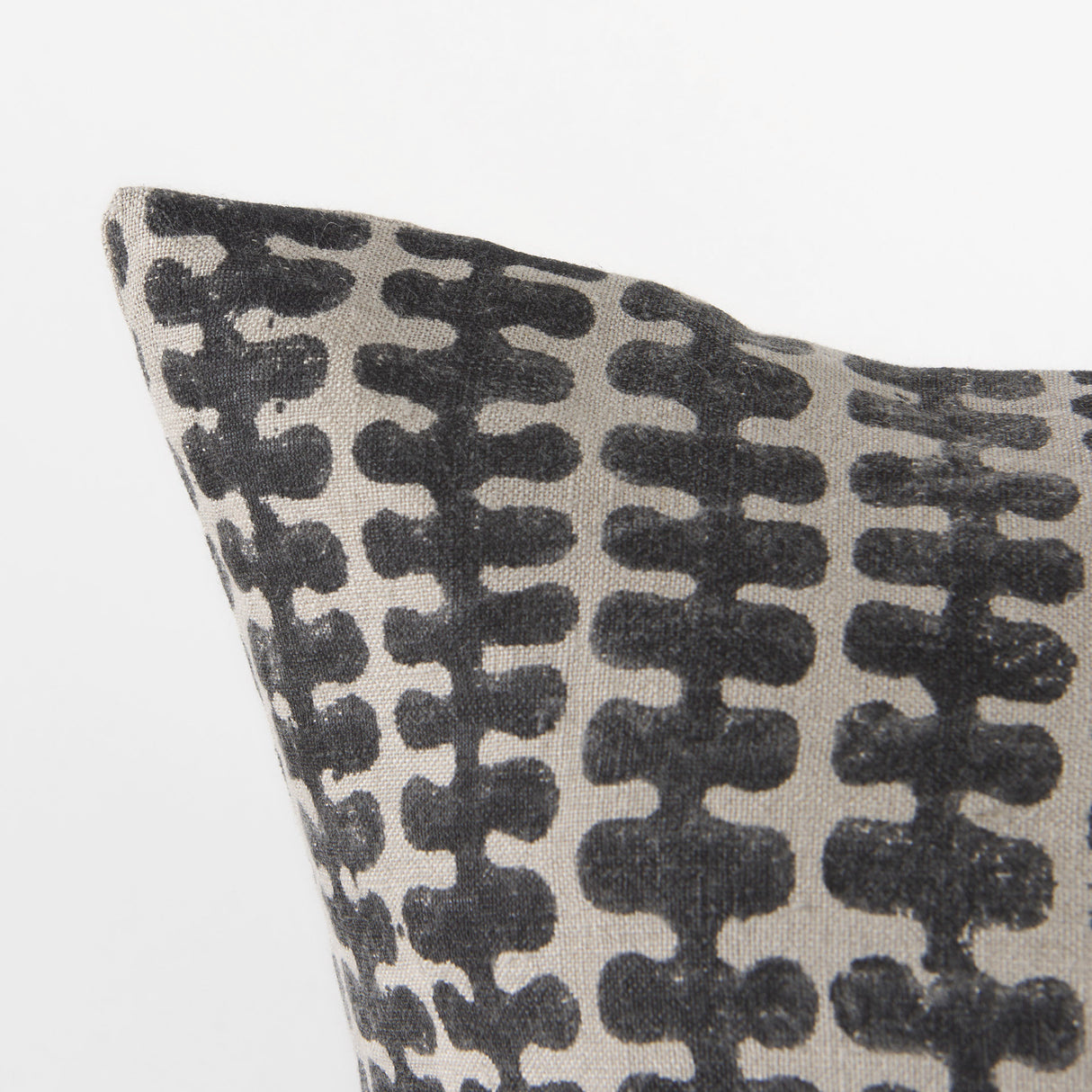 Miriam 18L x 18W Beige and Black Fabric Patterned Decorative Pillow Cover from Mercana - Luna Furniture
