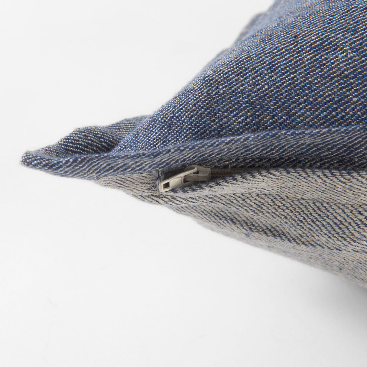 Aubrielle 14L x 26W Gray and Blue Fabric Color Blocked Decorative Pillow Cover from Mercana - Luna Furniture