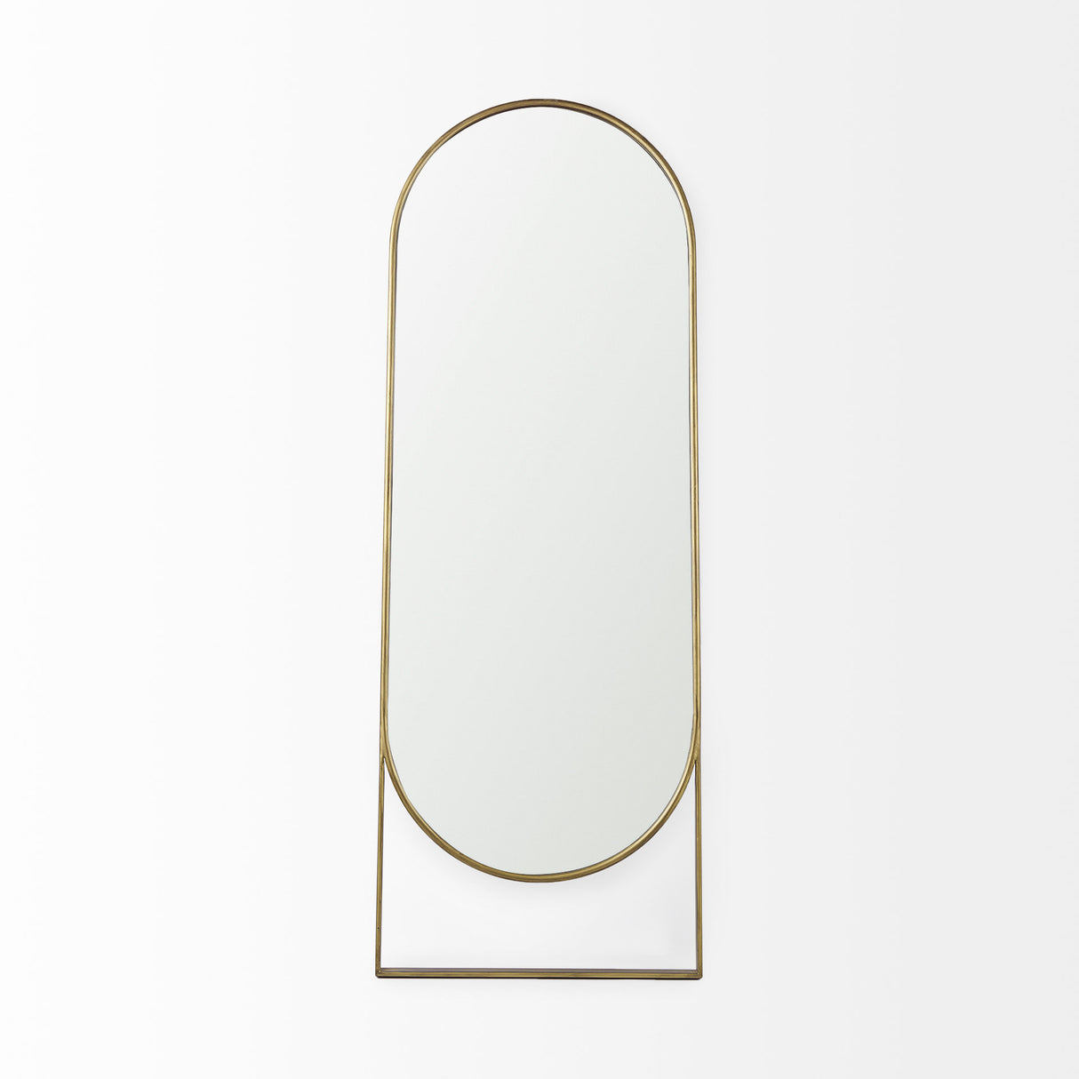 Sadie 28.0L x 2.0W x 78.0H Antique Gold Rounded Arch Floor Mirror from Mercana - Luna Furniture