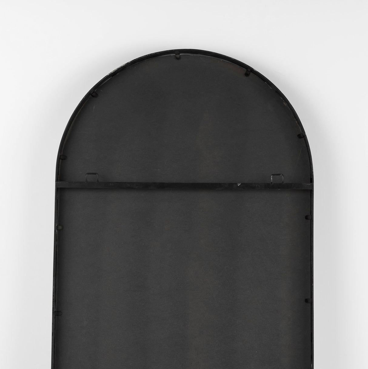 Sadie 28.0L x 2.0W x 78.0H Black Metal Rounded Arch Floor Mirror from Mercana - Luna Furniture