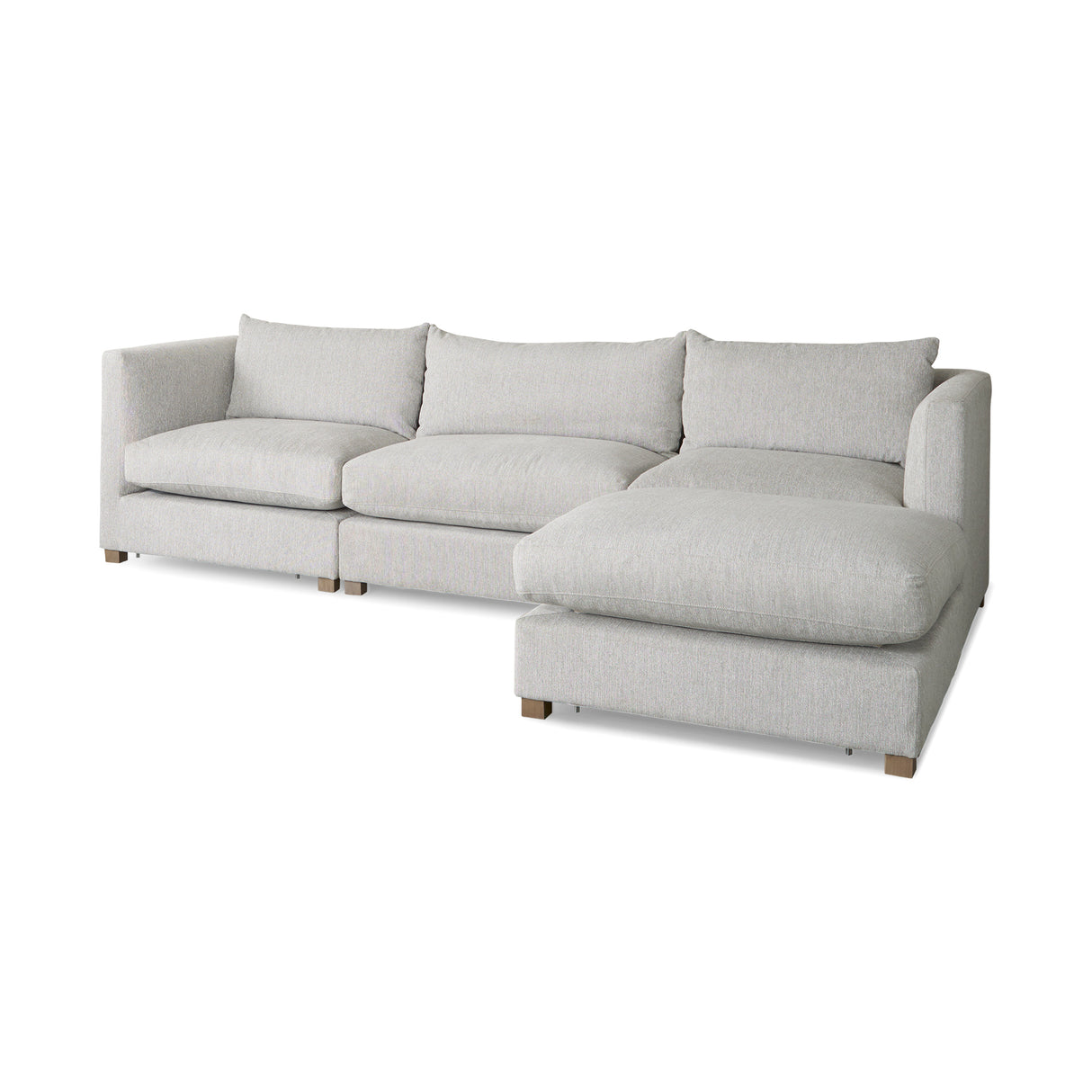 Valence 4 Piece Light Gray Modular Sofa Set (Included 1 Ottoman)