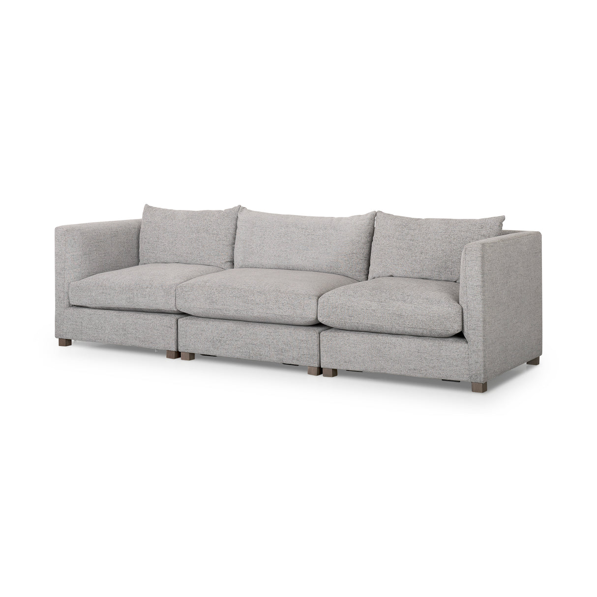 Valence 3 Piece Medium Gray Modular Sofa Set