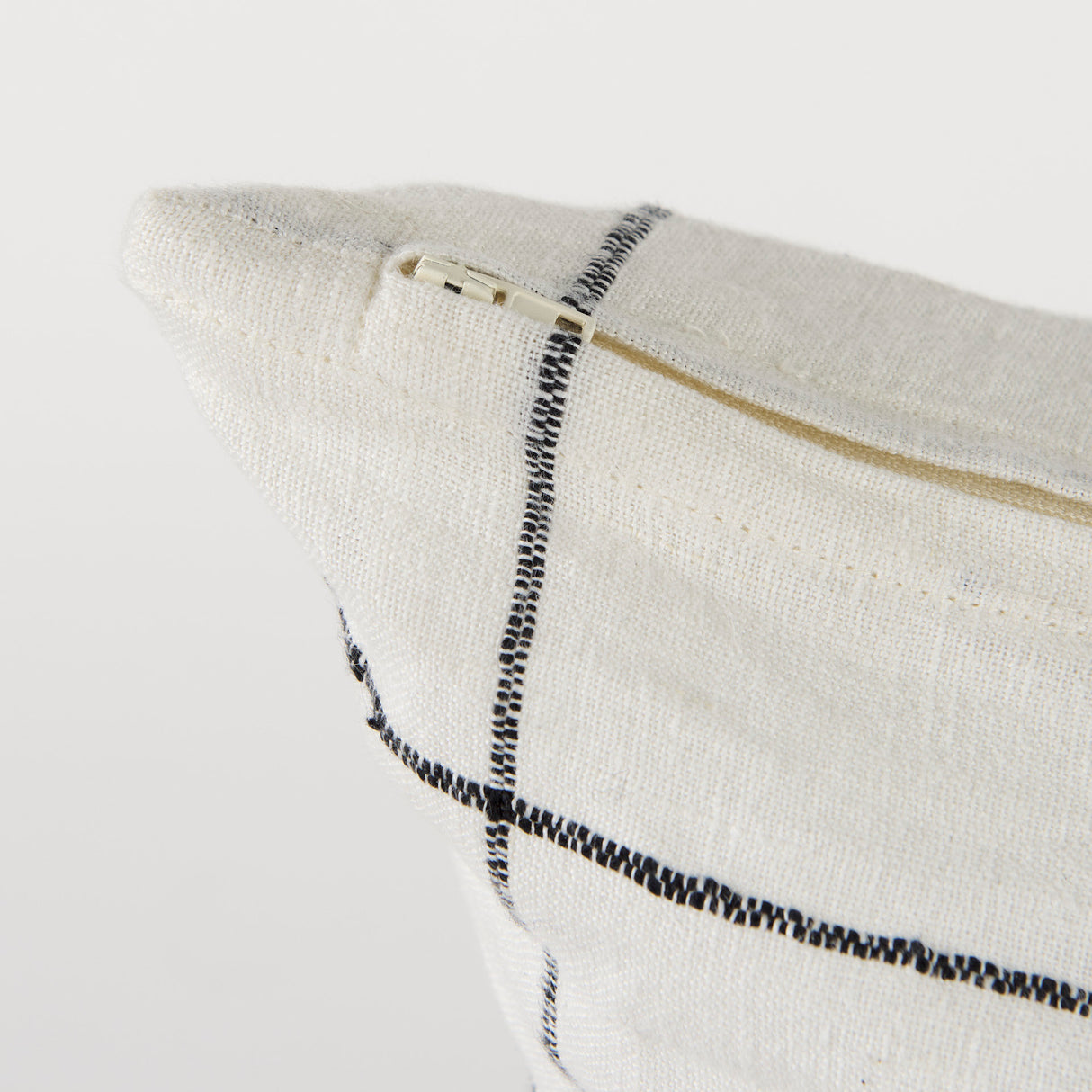 Suzanne 22 x 22 White/Black Square Pattern Decorative Pillow Cover from Mercana - Luna Furniture