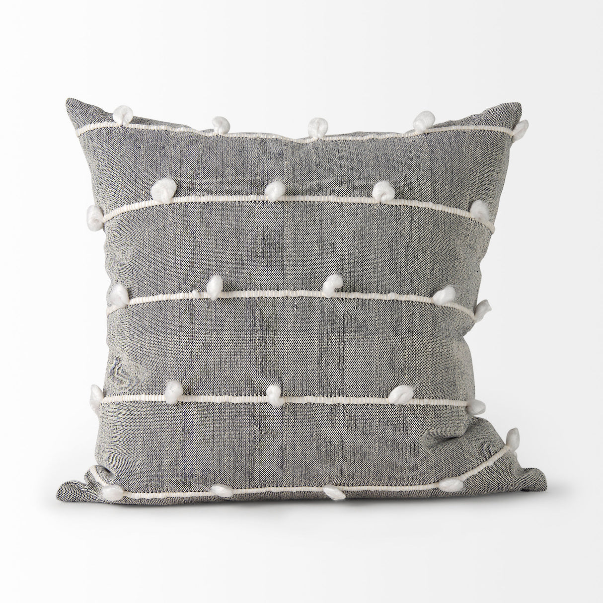 Linda 20 x 20 Navy And Cream With White Detail Decorative Pillow Cover from Mercana - Luna Furniture