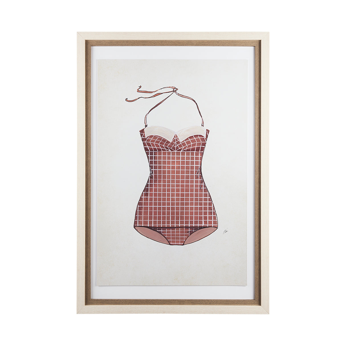Swimsuit Pink by Mercana Studio a Hand Embellished Textured Framed Art Print Matted under Glass from Mercana - Luna Furniture