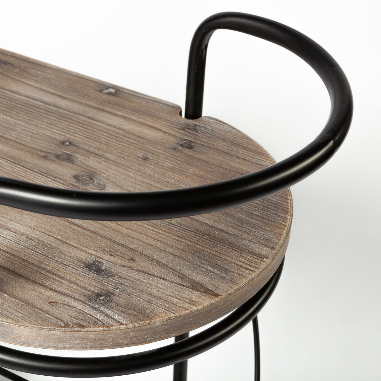 Marlon Black Metal Frame Two Tier Shelves w/Stemware holder Bar Cart from Mercana - Luna Furniture