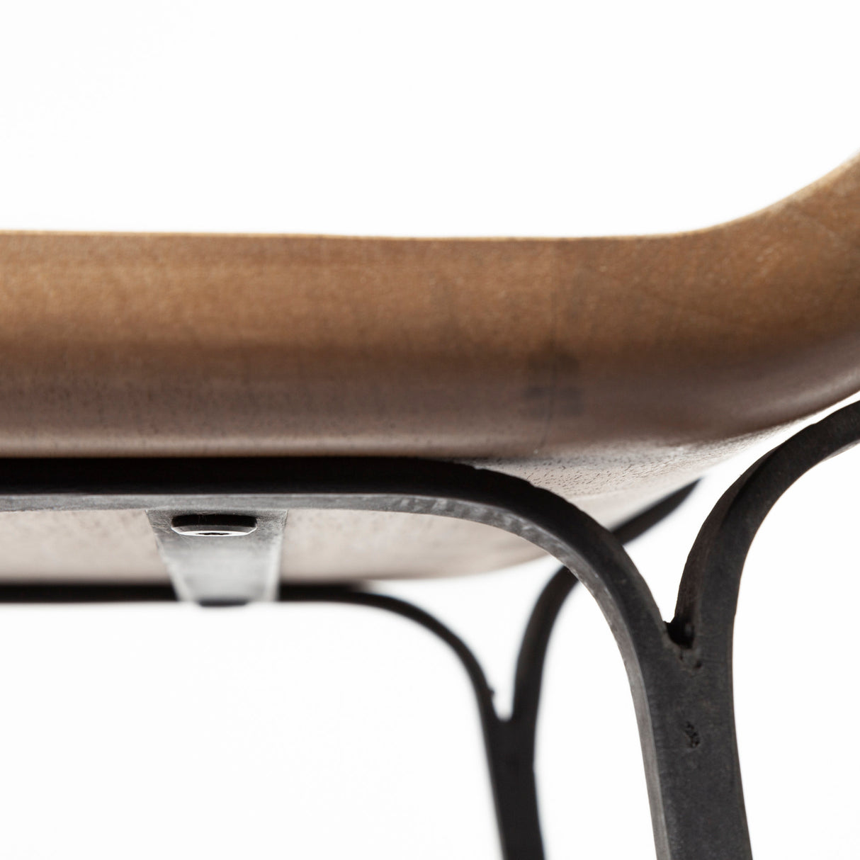 Conan 25" Seat Height Brown Wood Seat Black Metal Frame Counter Stool from Mercana - Luna Furniture
