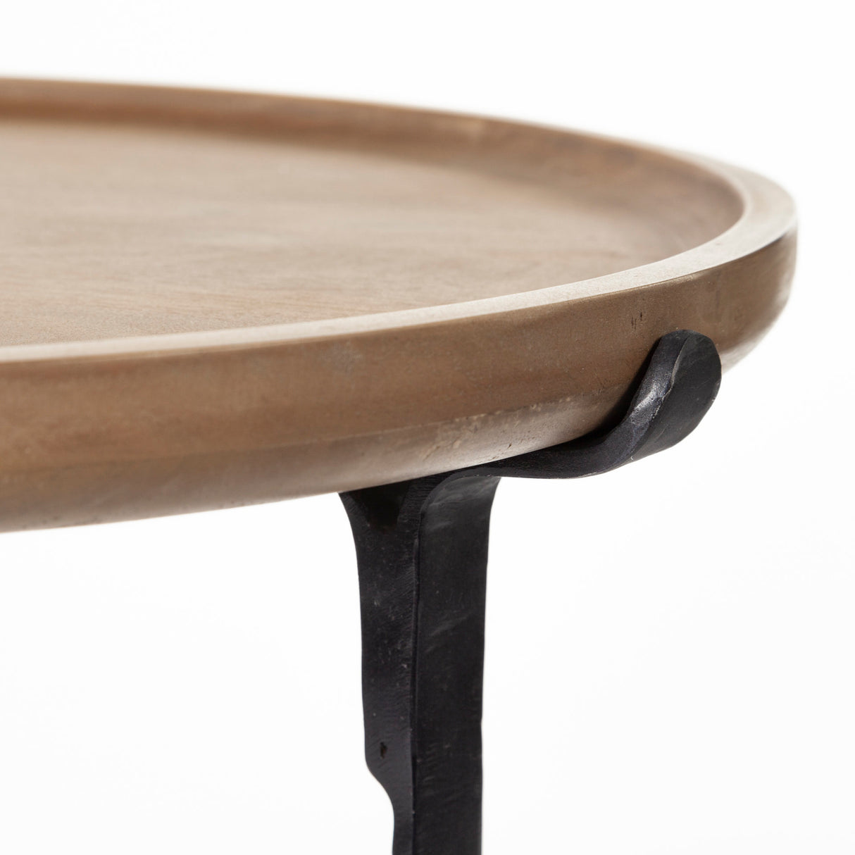 Helios III 20L x 24H Set of Two Round Brown Solid Wood Iron Base Nesting End/Side Tables from Mercana - Luna Furniture