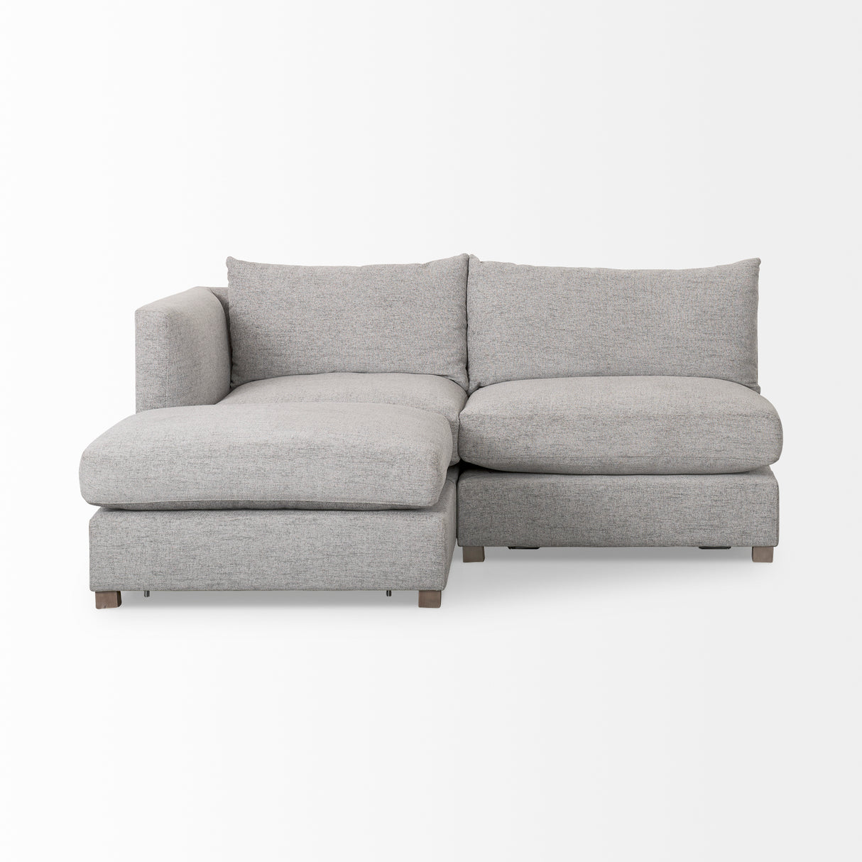 Valence 3 Piece Medium Gray Modular Sofa Set (Included 1 Ottoman)