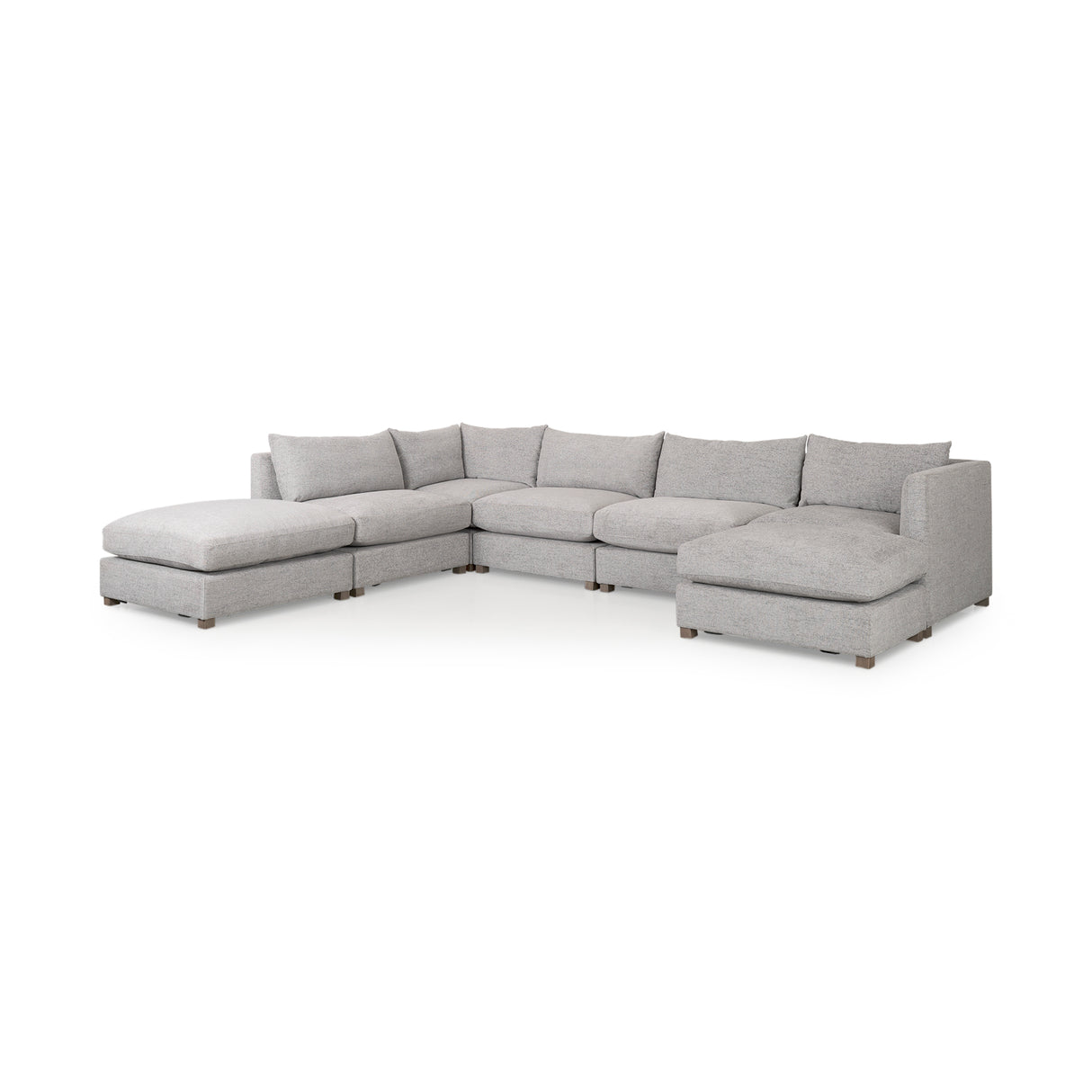 Valence 7 Medium Gray Modular Sofa Set (Included 2 x Ottoman)
