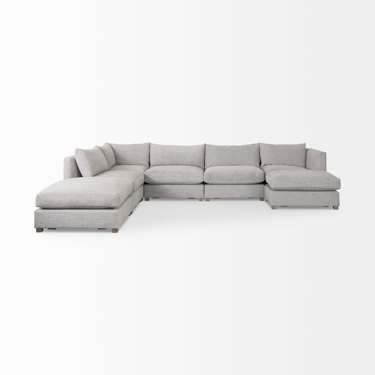Valence 7 Medium Gray Modular Sofa Set (Included 2 x Ottoman)