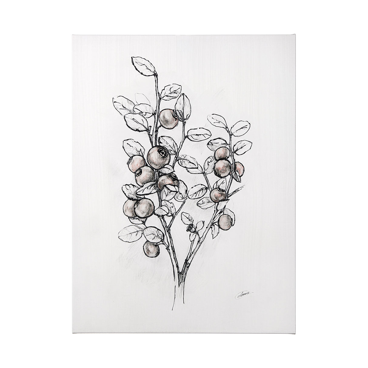 Wildberry Collection Hucklberry by Ariana a Hand Embellished Textured Canvas from Mercana - Luna Furniture