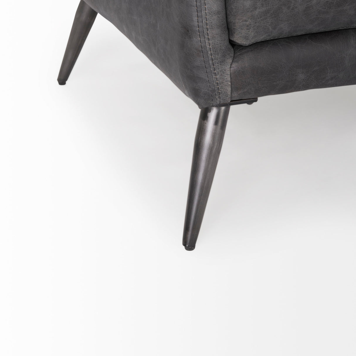 Cochrane 82L x 33W x 32.3 Black Leather Three Seater Sofa from Mercana - Luna Furniture
