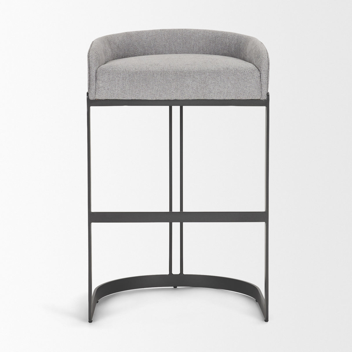 Hollyfield II Gray Fabric Seat W/ Gray Metal Base Bar Stool from Mercana - Luna Furniture