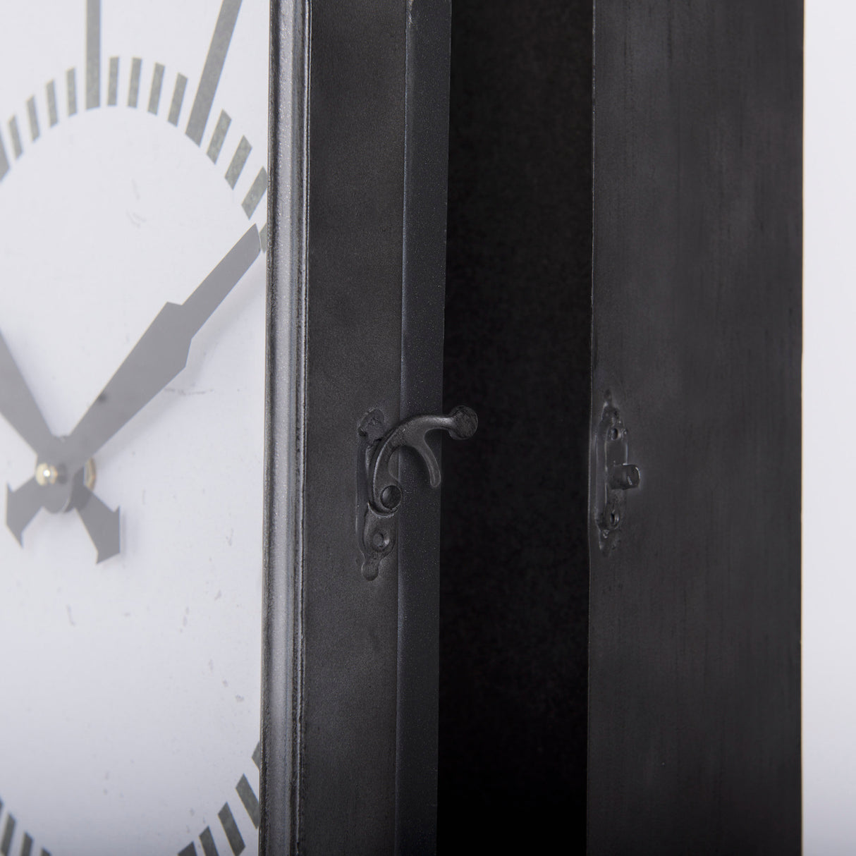 Hagar Rectangular Large Industrial Wall Clock from Mercana - Luna Furniture