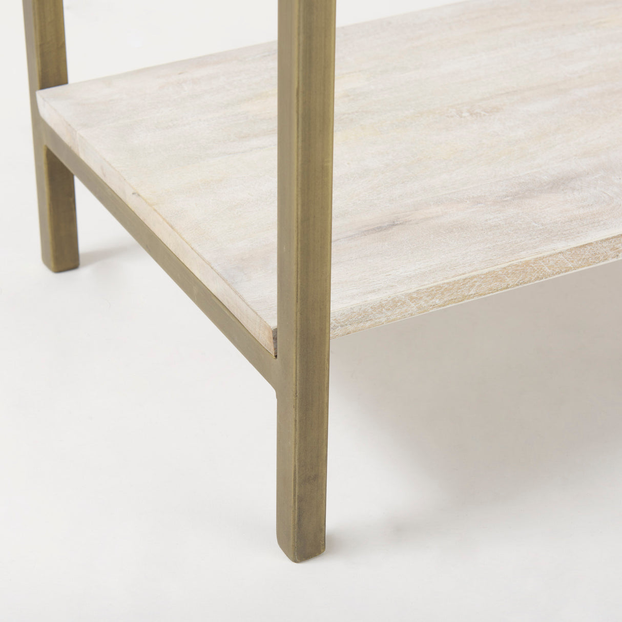 Arelius 36L x 18.75W x 63H White Wood W/ Gold Metal Base Display Cabinet from Mercana - Luna Furniture