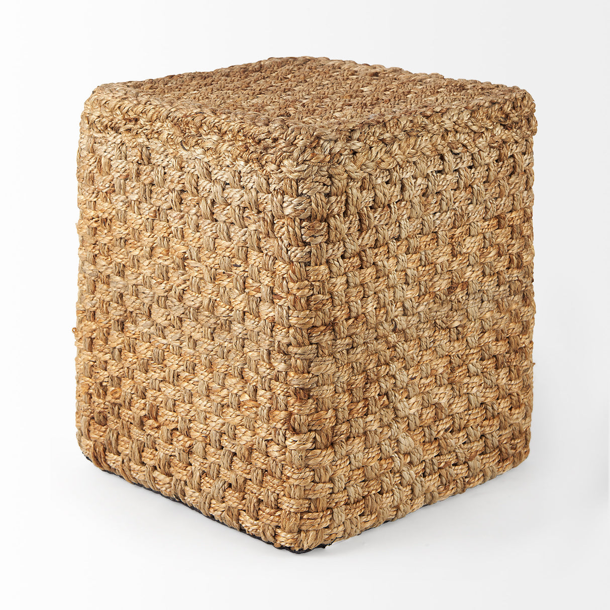 Aylin 16.5" Square Brown Jute Pouf from Mercana - Luna Furniture