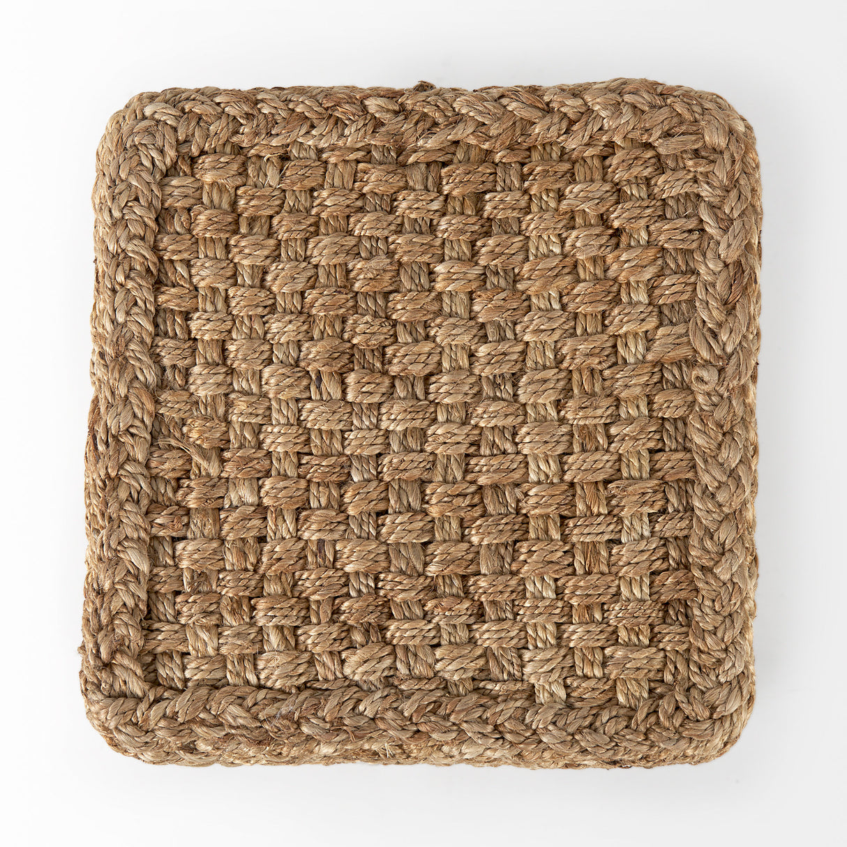 Aylin 16.5" Square Brown Jute Pouf from Mercana - Luna Furniture