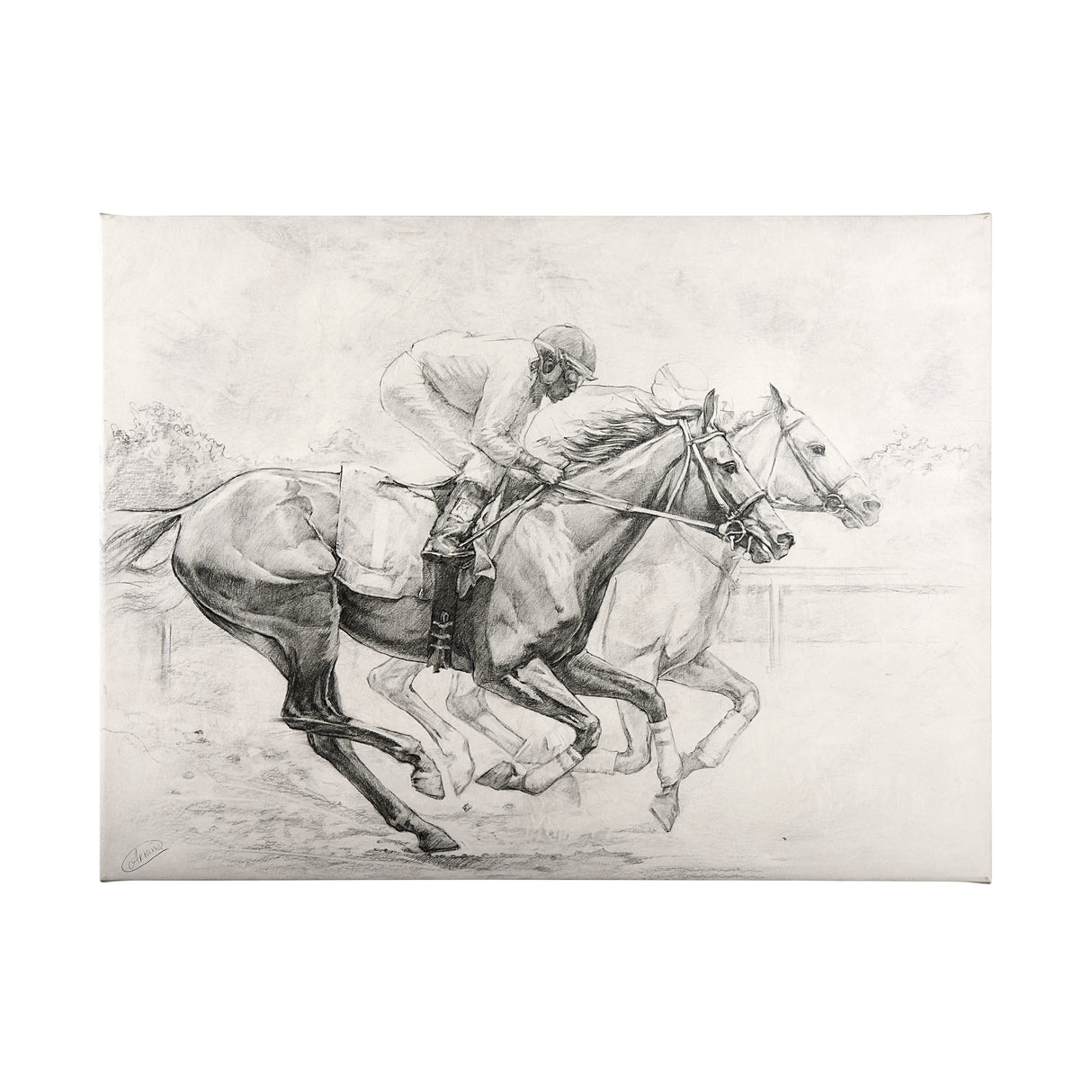 Horse Racing I by Mercana Studio a Hand Embellished Textured Canvas from Mercana - Luna Furniture