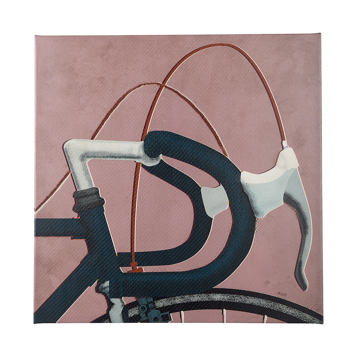 Bike Handle Pink by Alarm a Hand Embellished Textured Canvas from Mercana - Luna Furniture