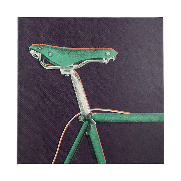 Bike Saddle Purple by Alarm a Hand Embellished Textured Canvas