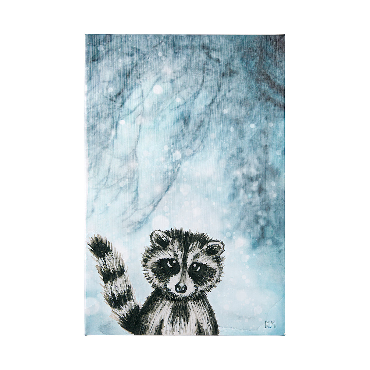 Winter Racoon by Mercana Studio a Hand Embellished Textured Canvas from Mercana - Luna Furniture