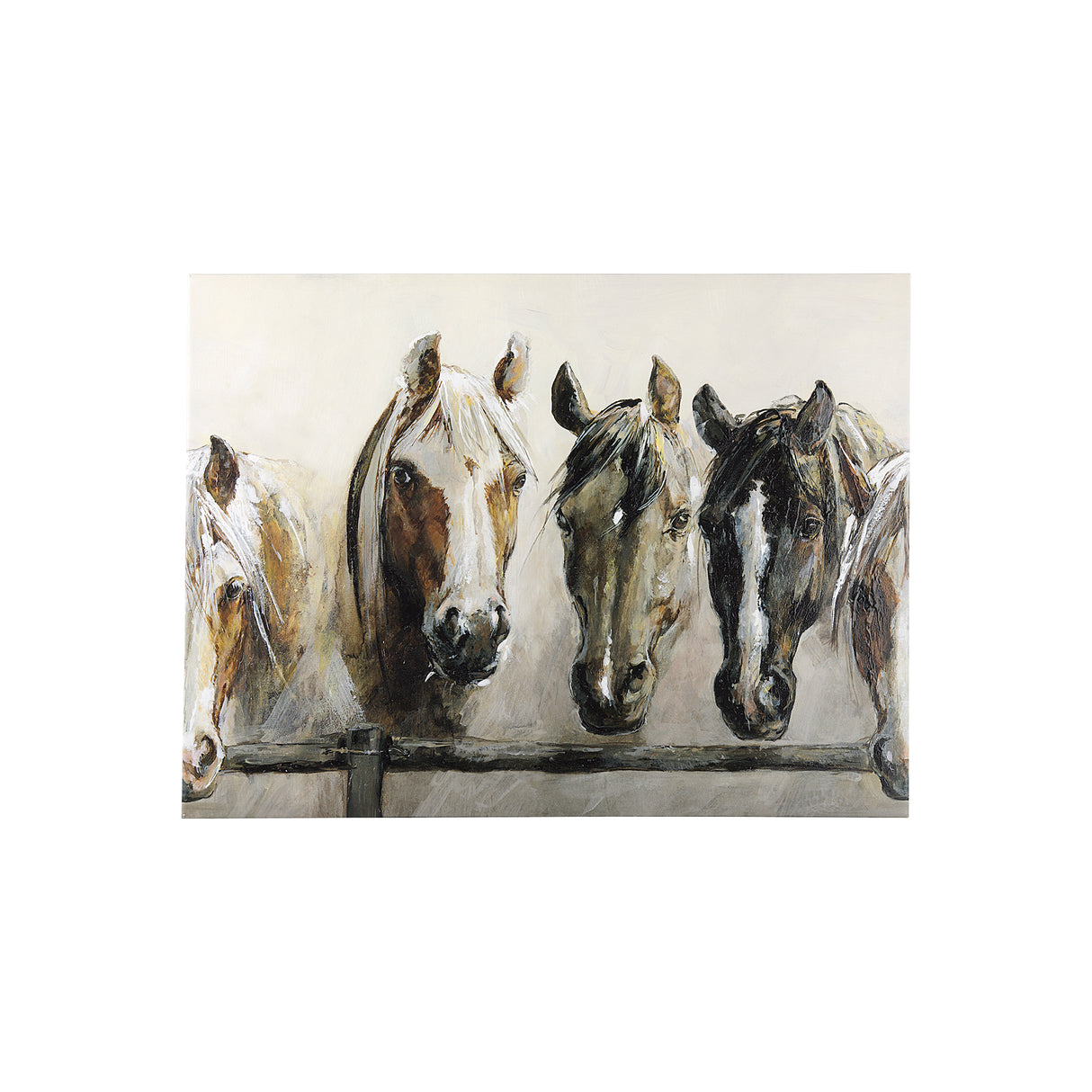 Horses by Natali a Hand Embellished Textured Canvas from Mercana - Luna Furniture