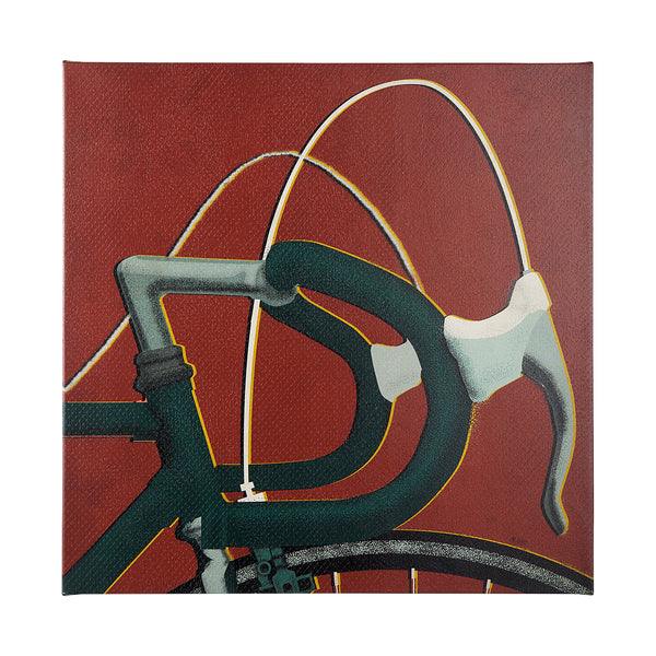 Bike Handle Orange by Alarm a Hand Embellished Textured Canvas