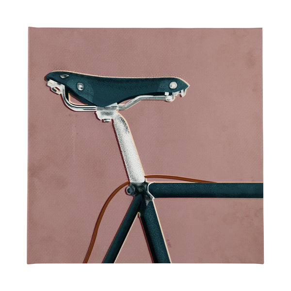 Bike Saddle Pink by Alarm a Hand Embellished Textured Canvas