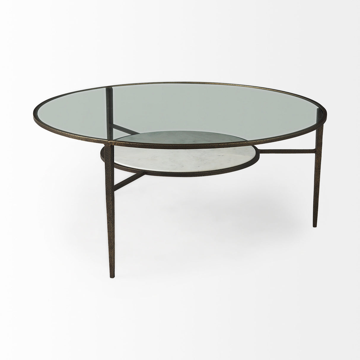 Felicity 36.0L x 36.0W x 16.0H Marble Top W/Iron Frame Coffee Table from Mercana - Luna Furniture