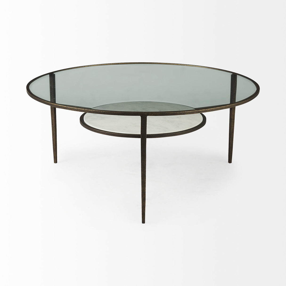 Felicity 36.0L x 36.0W x 16.0H Marble Top W/Iron Frame Coffee Table from Mercana - Luna Furniture