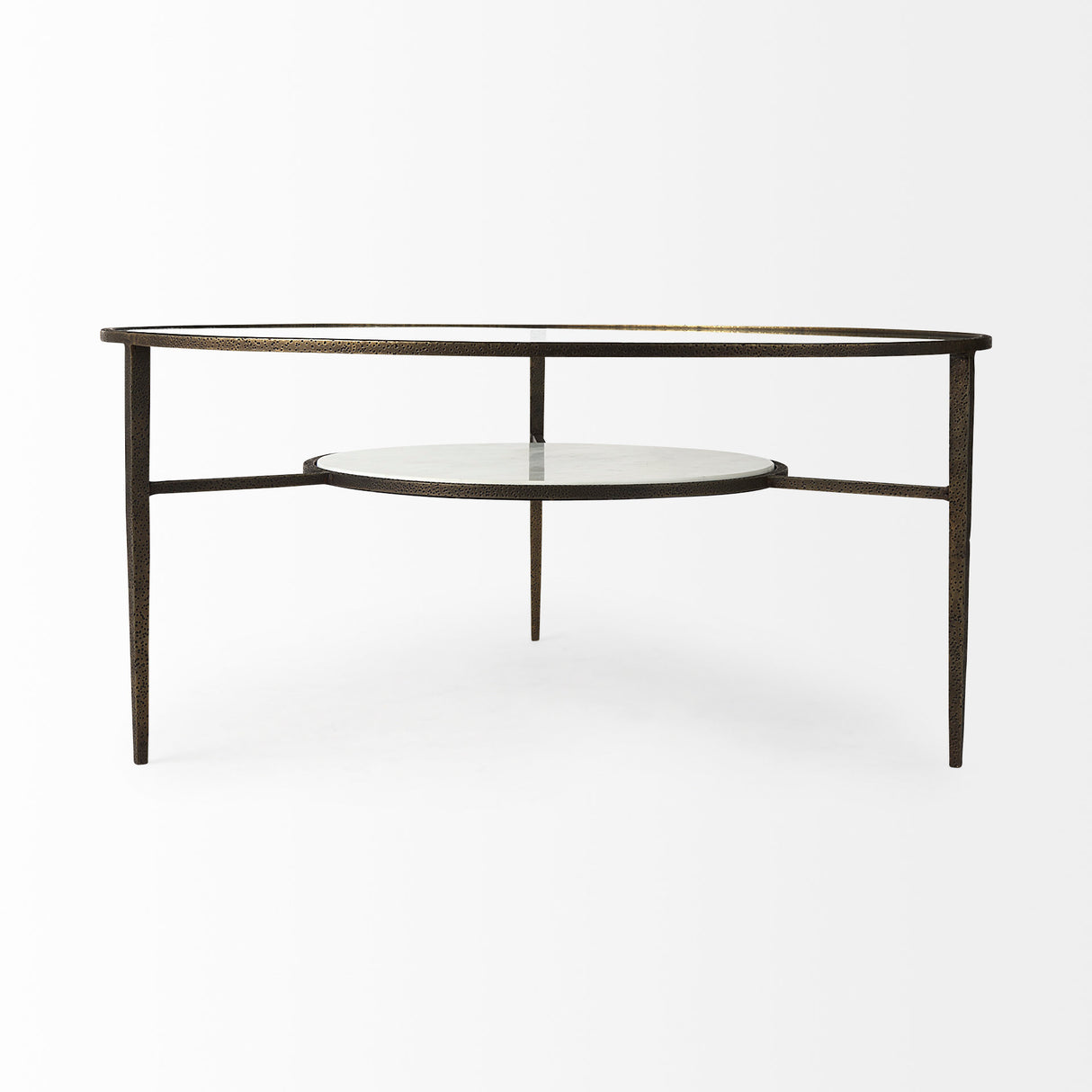 Felicity 36.0L x 36.0W x 16.0H Marble Top W/Iron Frame Coffee Table from Mercana - Luna Furniture