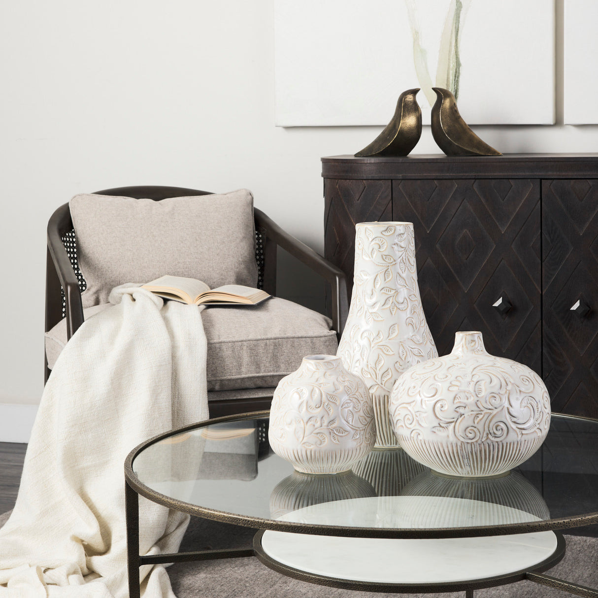 Felicity 36.0L x 36.0W x 16.0H Marble Top W/Iron Frame Coffee Table from Mercana - Luna Furniture