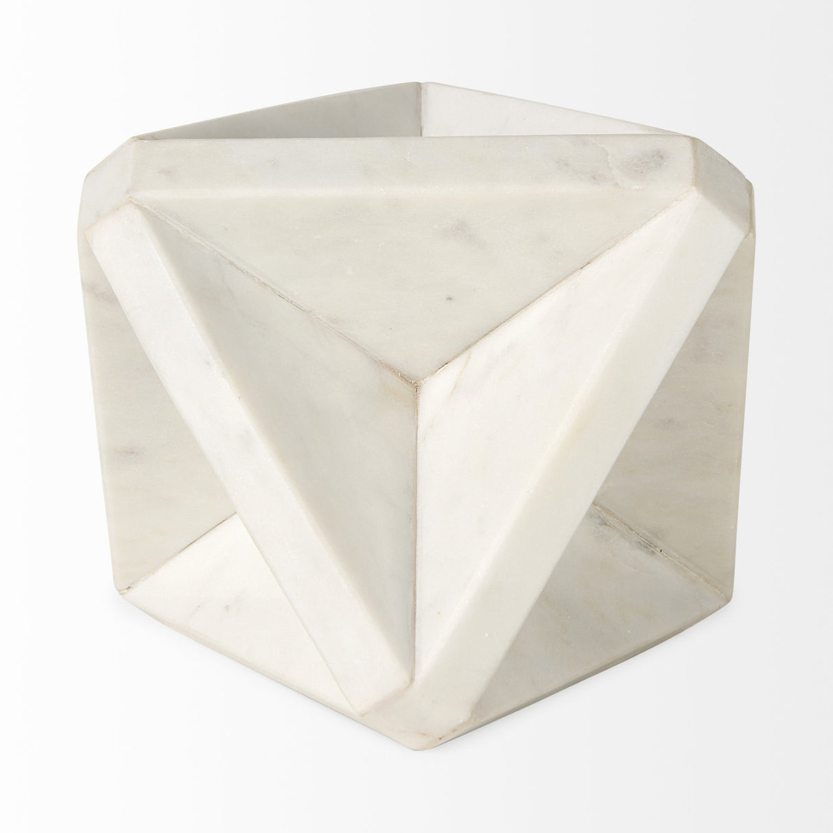 Sophia 5.5 L x 5.5 W x 8.5 H White Marble Decor Stand from Mercana - Luna Furniture
