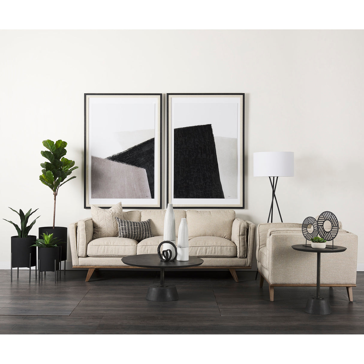 Micra 9.1L x 2.6W x 10.9H Matte Black Metal Decorative Object on a Stand from Mercana - Luna Furniture